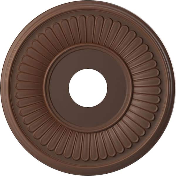 Ekena Millwork 16 in. O.D. x 3-1/2 in. I.D. x 1 in. P Berkshire Thermoformed PVC Ceiling Medallion in Universal Aged Metallic Rust