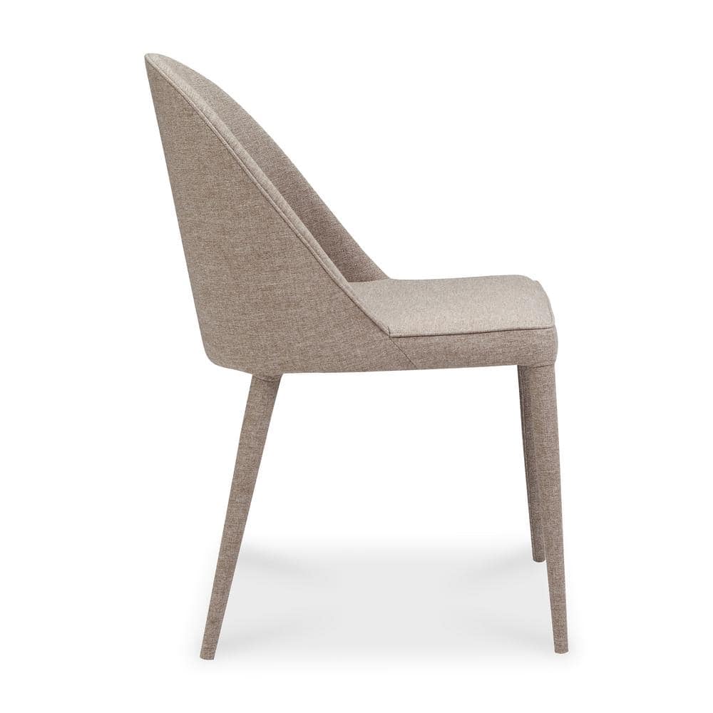Light Grey Upholstered Iron Dining Chair Set with Foam Cushion
