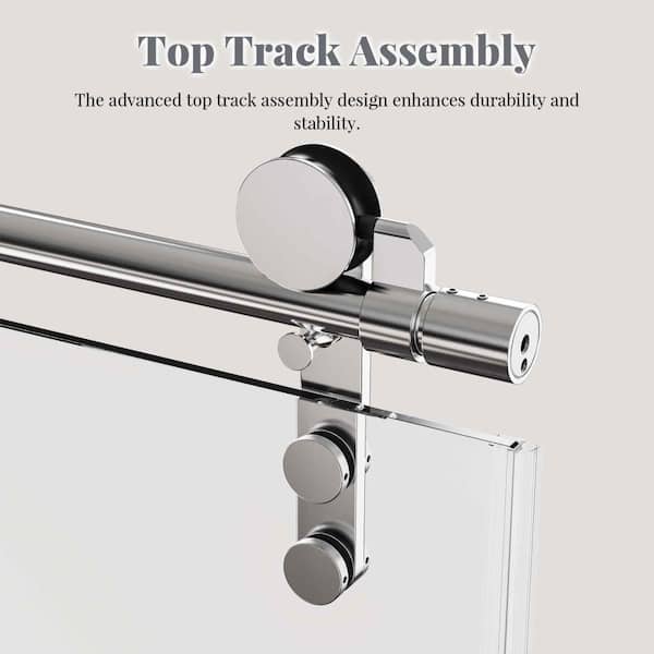 Flynama Frameless Single Sliding Shower Door 56-60