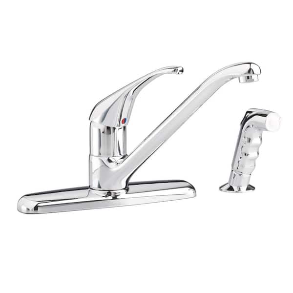 American Standard Reliant Single Handle Standard Kitchen Faucet and Side Sprayer in Polished Chrome