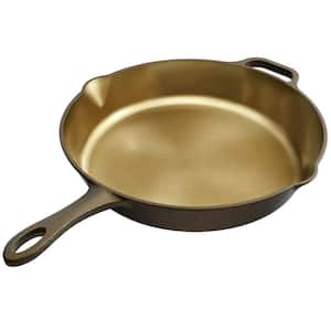 Heirloom 12 in. Cast Iron Skillet in Golden, Mirror Polished, 2 in. Wall Height, 2.7 L