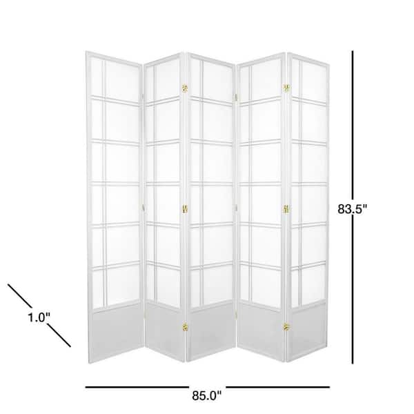 7 ft. White 5-Panel Room Divider