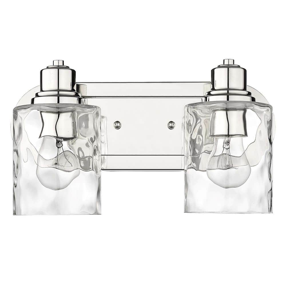 Lumley Polished Nickel2-Light Bath Vanity with Clear Optic glass price history on PriceWatchPro