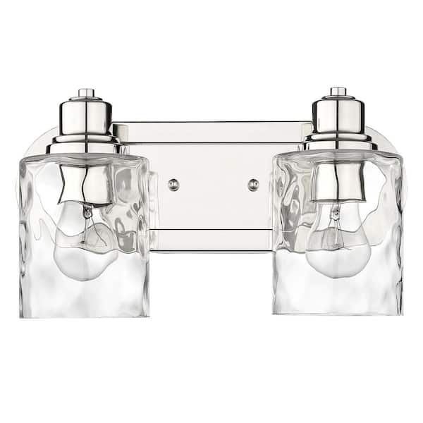 Acclaim Lighting Lumley Polished Nickel2-Light Bath Vanity with Clear Optic glass
