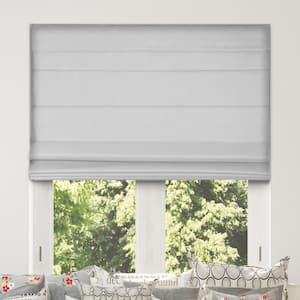 Light Gray Cordless Bottom Up Room Darkening Fabric Roman Shade 28.5 in. W x 60 in. L (Actual Size)