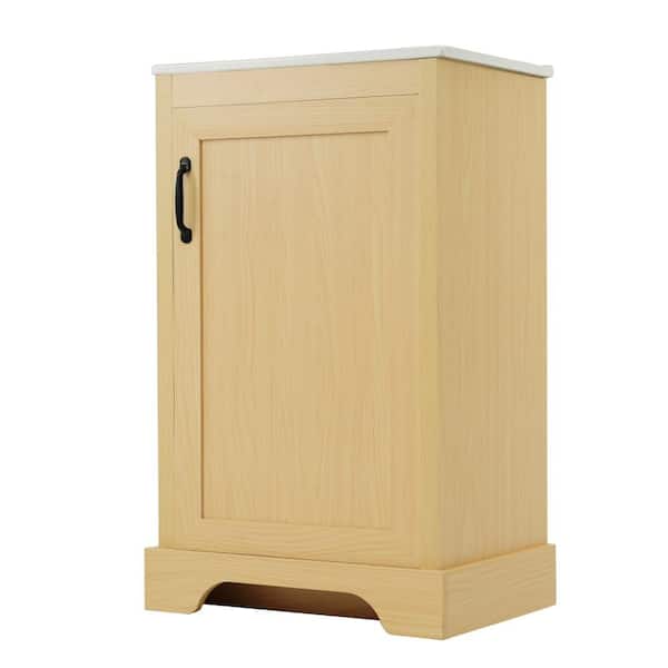20 in. Single Sink Freestanding Wood Bath Vanity with White Ceramic Top Unassembled