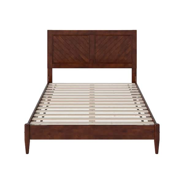 AFI Berkshire Walnut Brown Solid Wood Frame Full Low Profile Platform ...