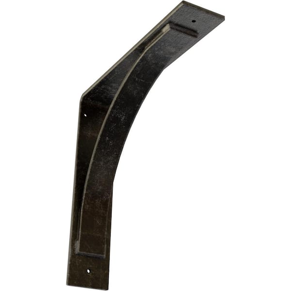 Ekena Millwork 3 in. W x 14 in. H x 14 in. D Morris Antiqued Warm Silver Steel Bracket