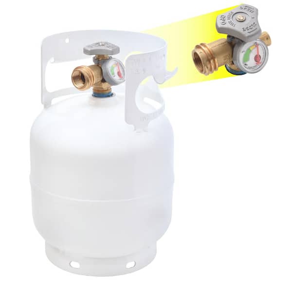 Flame King 5 lbs. Refillable Steel Propane Tank Cylinder with OPD Valve and Built-In Site Gauge