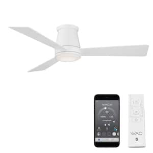 Hug 52 in. 3000K Integrated LED Indoor/Outdoor Matte White Smart Compatible Ceiling Fan with Light Kit and Remote