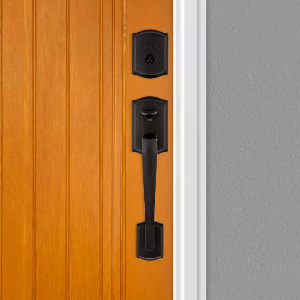 Kwikset Prescott Venetian Bronze Entry Handleset with Deadbolt