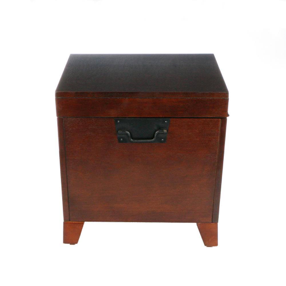 Espresso Wood Lift-Top Trunk Coffee Table with Storage