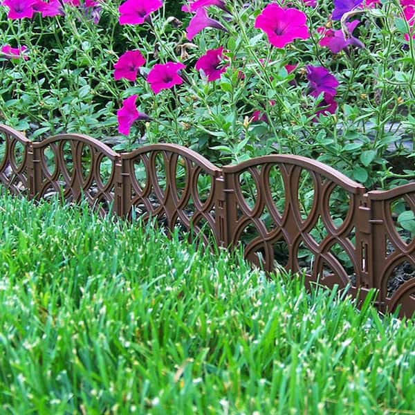 13.5 in. x 7 in. x 6.25 in. Light Brown Polypropylene Scroll Decorative Edging (40-Pieces)