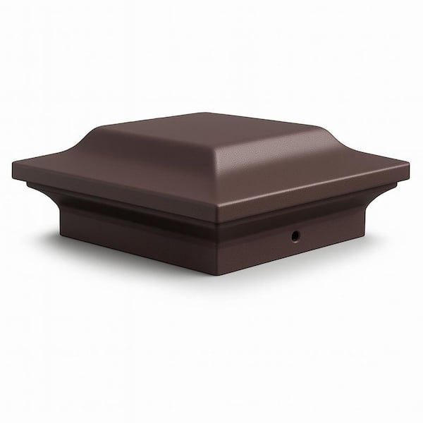 4 in. x 4 in. Brown Aluminum Fence Post Cap