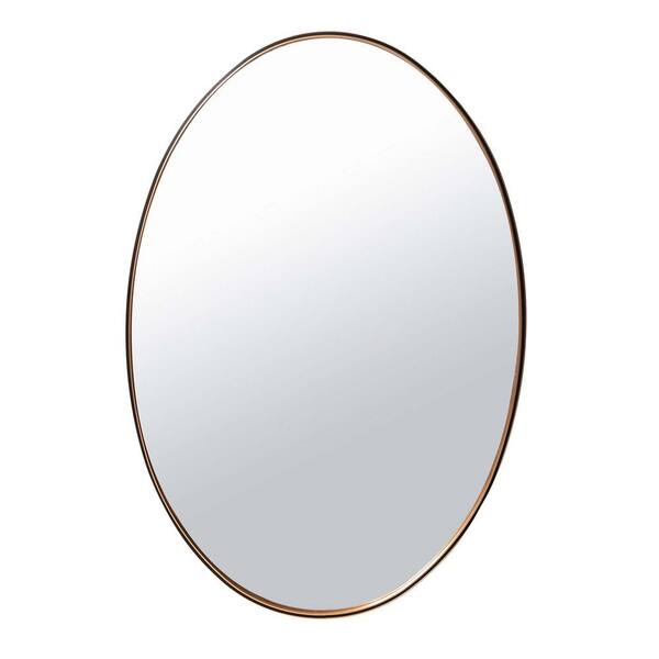 24 in. W x 35 in. H Wall Oval Mirror Large Gold Farmed Mirror for