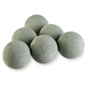 4 in. Cape Gray Lite Stone Fire Balls - Set of 6