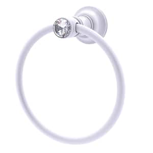 Carolina Crystal Collection Towel Ring in Matte White