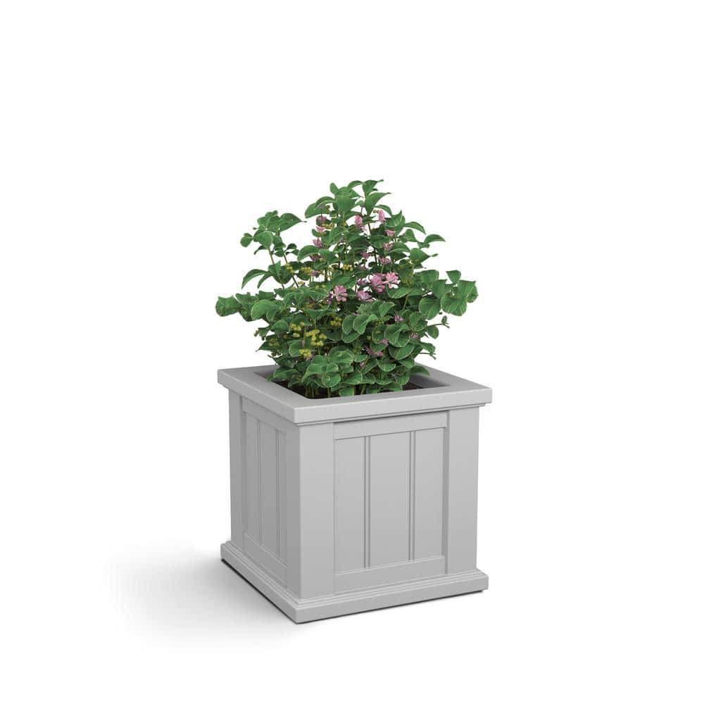 Cape Cod 14" White Polyethylene Outdoor Square Planter