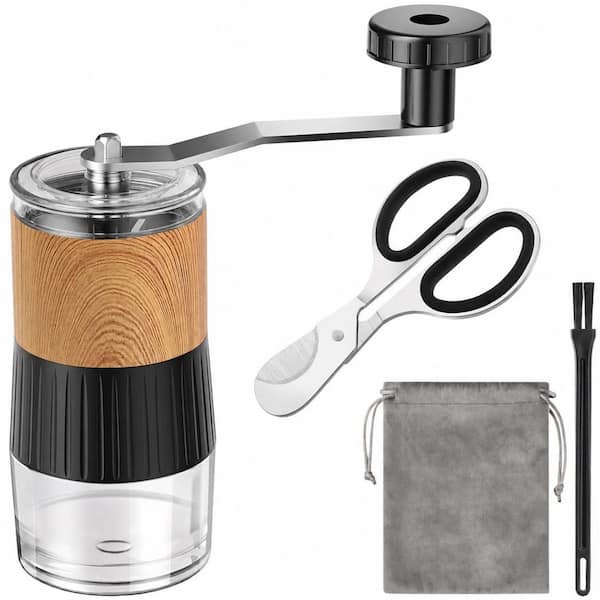 Wood Manual Pill Crusher Grinder for Tablets and Medication, Adjustable Fine Powder Grinding, Easy to Clean