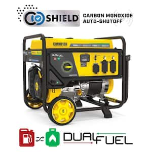 7850/6250-Watt Recoil Start Gasoline and Propane Powered Dual Fuel Portable Generator with CO Shield