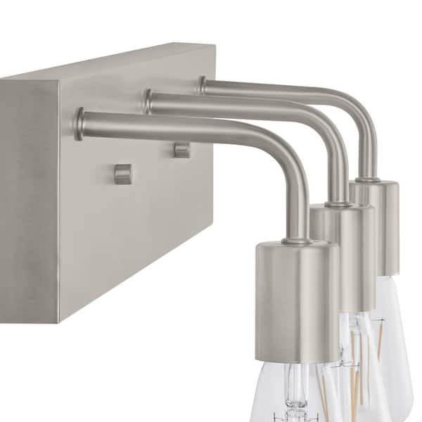 TRUE FINE 24 in. 3-Light Brushed Nickel Modern/Contemporary LED Bathroom  Vanity Light Bar TD120002W-LED - The Home Depot