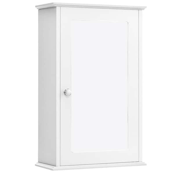 13.5 in. W x 20 in. H Surface-Mount Rectangular Wood Bathroom Medicine Cabinet with Mirror