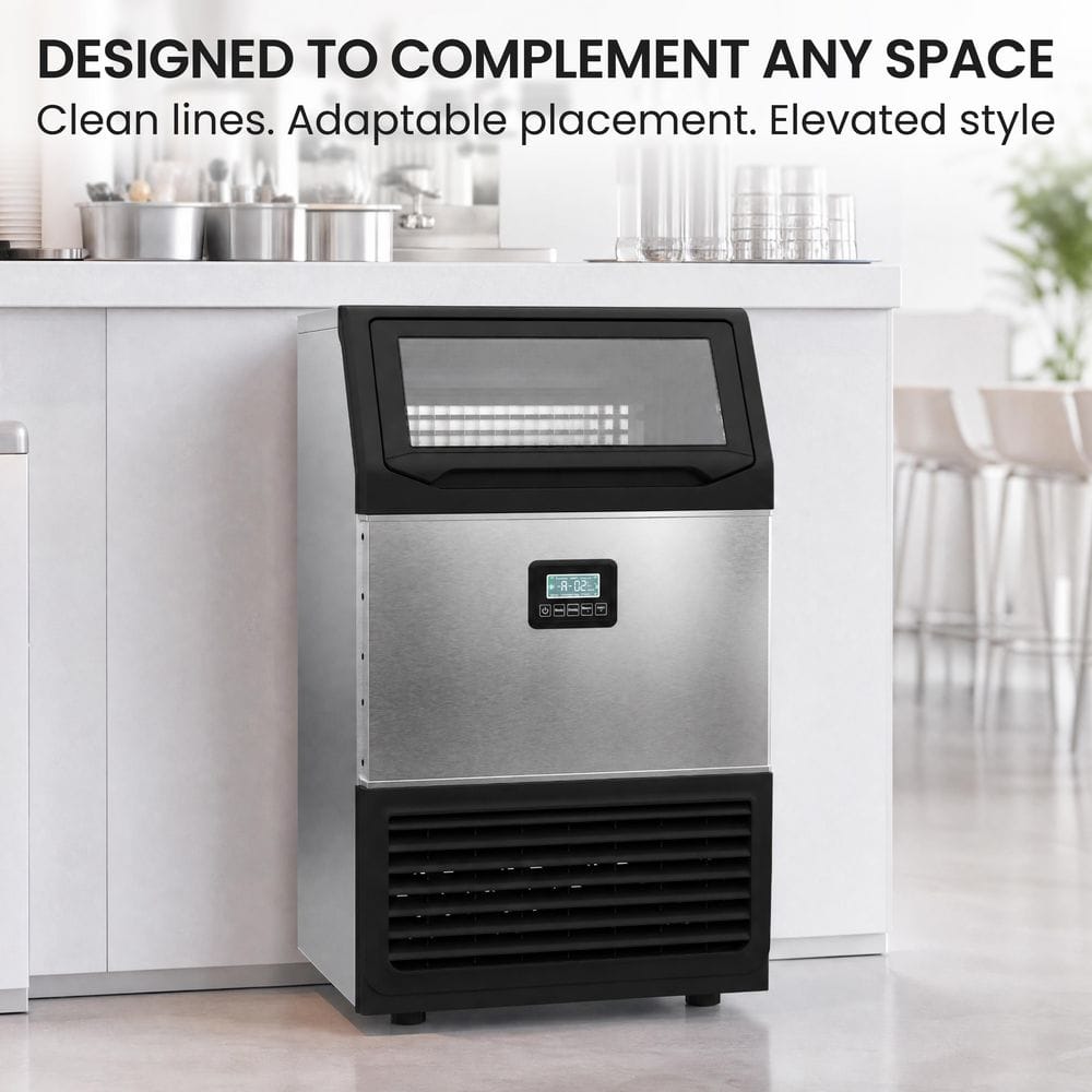 24.41in Commercial Ice Maker， Freestanding Stainless Steel Ice Maker Full Size Cubes with 40 lbs Storage, 160lbs/24 H price history on PriceWatchPro