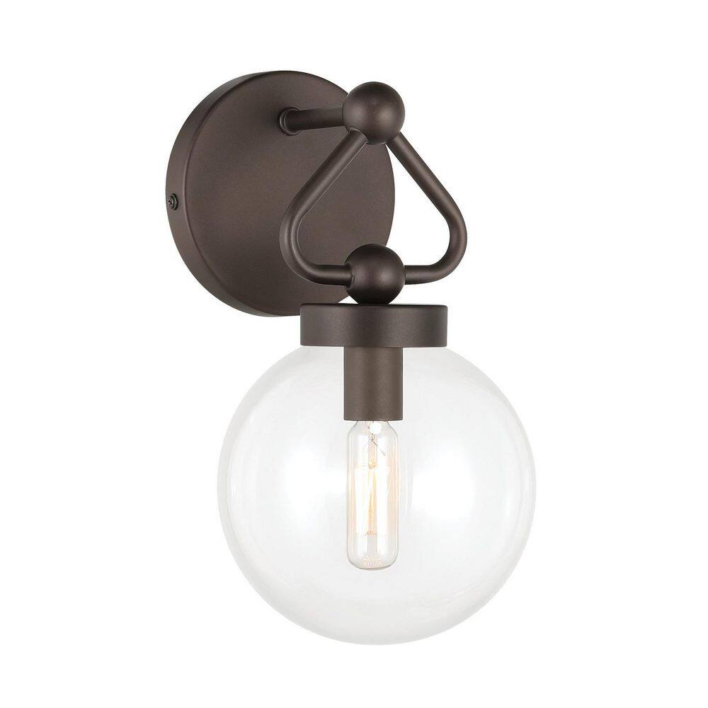 Stella 6 in 1-Light Dark Bronze Vanity Light with Clear Globe Glass Shade price history on PriceWatchPro