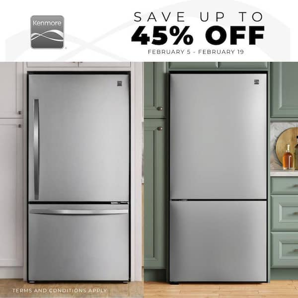 31 in. W, 22.3 cu. ft. Fingerprint-Resistant Stainless Steel Refrigerator with Bottom Freezer and Icemaker