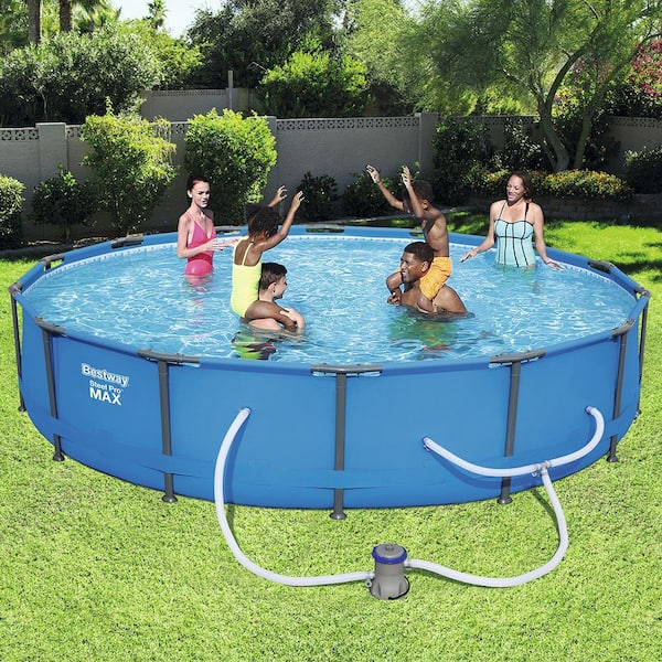 Bestway Steel Pro 14 ft. Round x 33 in. Deep Above Ground Pool Package