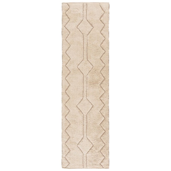 Vermont 2 ft. x 8 ft. Ivory/Brown Tribal Runner Rug