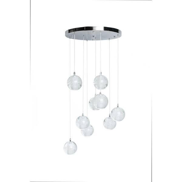 Finesse Decor 9 Light Chrome Round Crystal Canopy Spheres Chandelier Fl 709 Finesse Decor 9 Light Chrome Round, Polished Chrome Chandelier Canopy