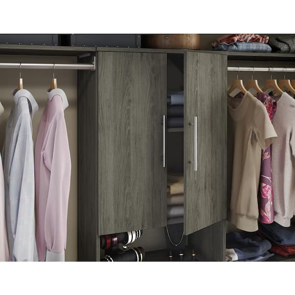 Style+ 25 in. W Modern Coastal Teak Closet Door Kit