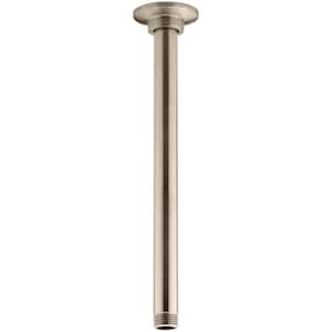 12 in. Ceiling Mount Rainhead Arm and Flange in Vibrant Brushed Bronze