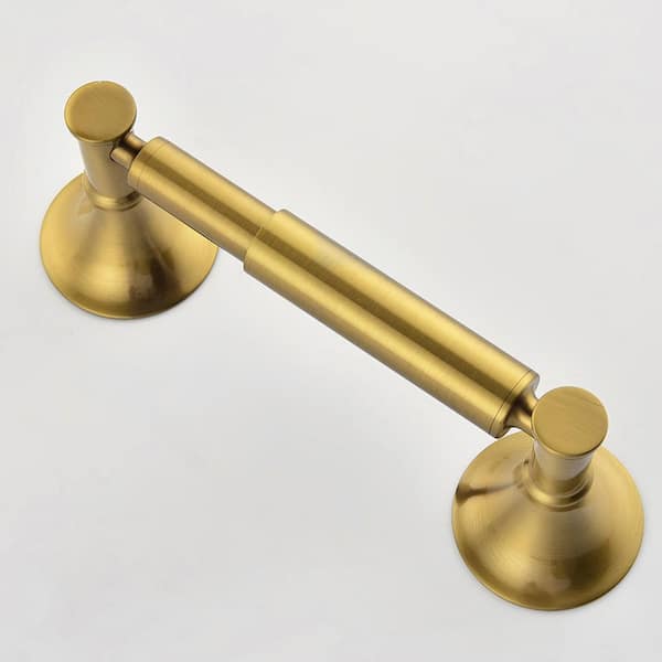 6-Piece Brass Bathroom Towel Rack Set with Wall Mount in Brushed Gold