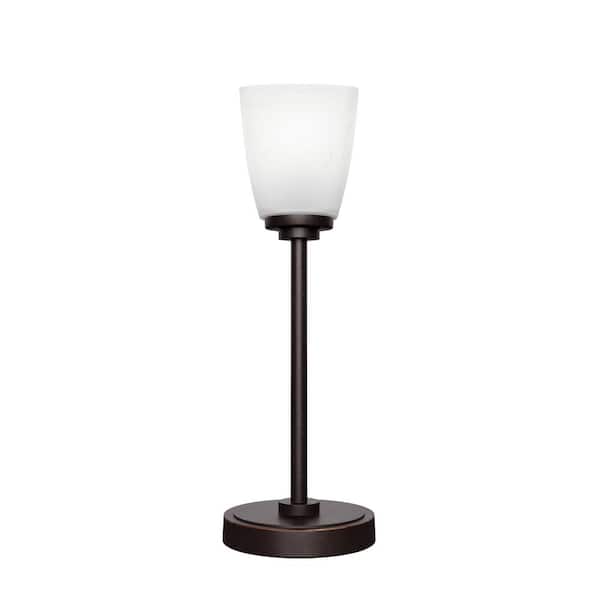 Unbranded Quincy 16.5 in. Dark Granite Accent Lamp with Clear Bubble Glass Shade