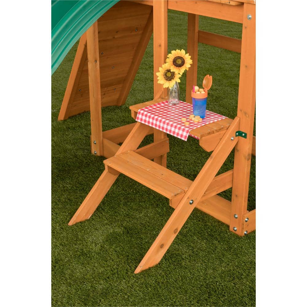Sky View Cedar Backyard Playset with Swings and Slide