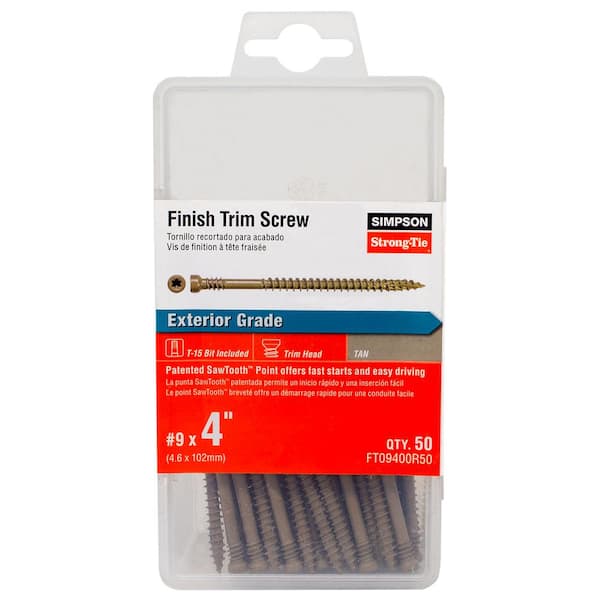 9 x 4 in. Quik Guard, Tan, T15 6-Lobe, Trim Head, Wood Screw (50-Pack)
