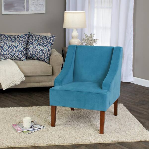 velvet swoop arm accent chair