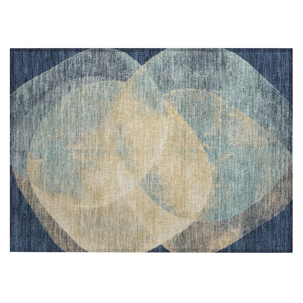 Chantille Machine Washable Indoor/Outdoor Abstract ACN3035 Navy 3 ft. x 4 ft. Area Rug