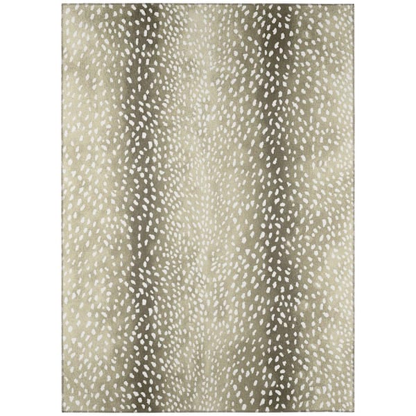 Safari Beige 10 ft. x 14 ft. Indoor/Outdoor Washable Indoor/Outdoor Washable Rug