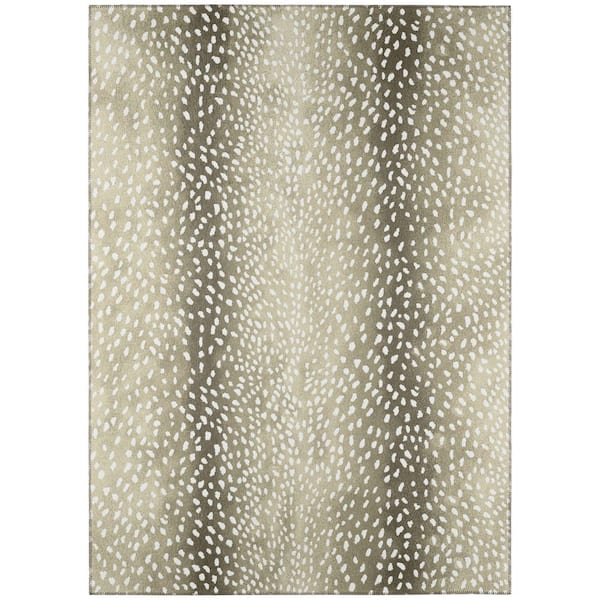 Addison Rugs Safari Beige 9 ft. x 12 ft. Indoor/Outdoor Washable Indoor ...