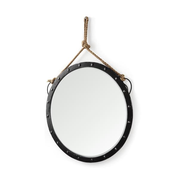 Mercana Medium Round Black Mirror (39 in. H x 2 in. W)