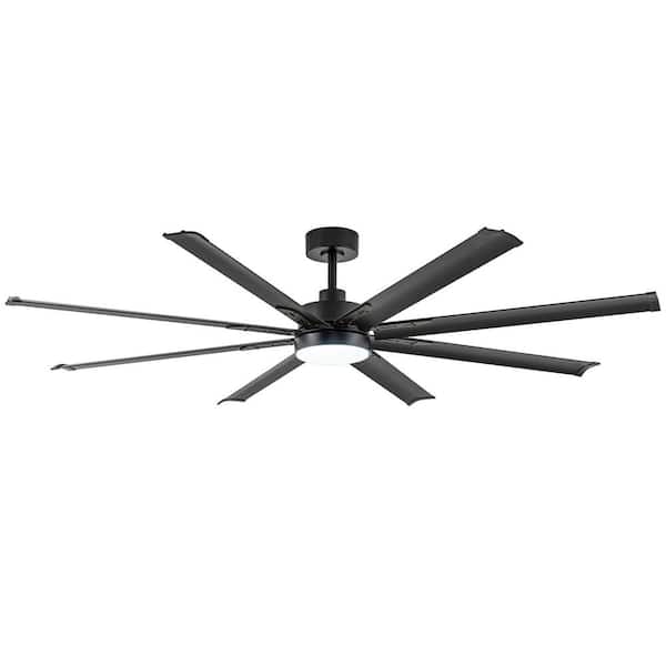 Oscar 72 in. (6 ft.) Integrated LED Indoor Black-Aluminum-Blade Black Ceiling Fan with Light and Remote Control Included