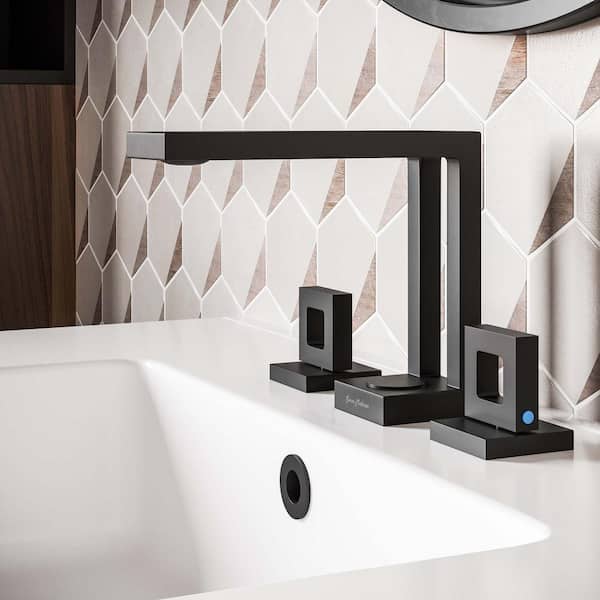 Swiss Madison Pierre 8 in. Widespread Double Handle Bathroom Faucet in Matte Black