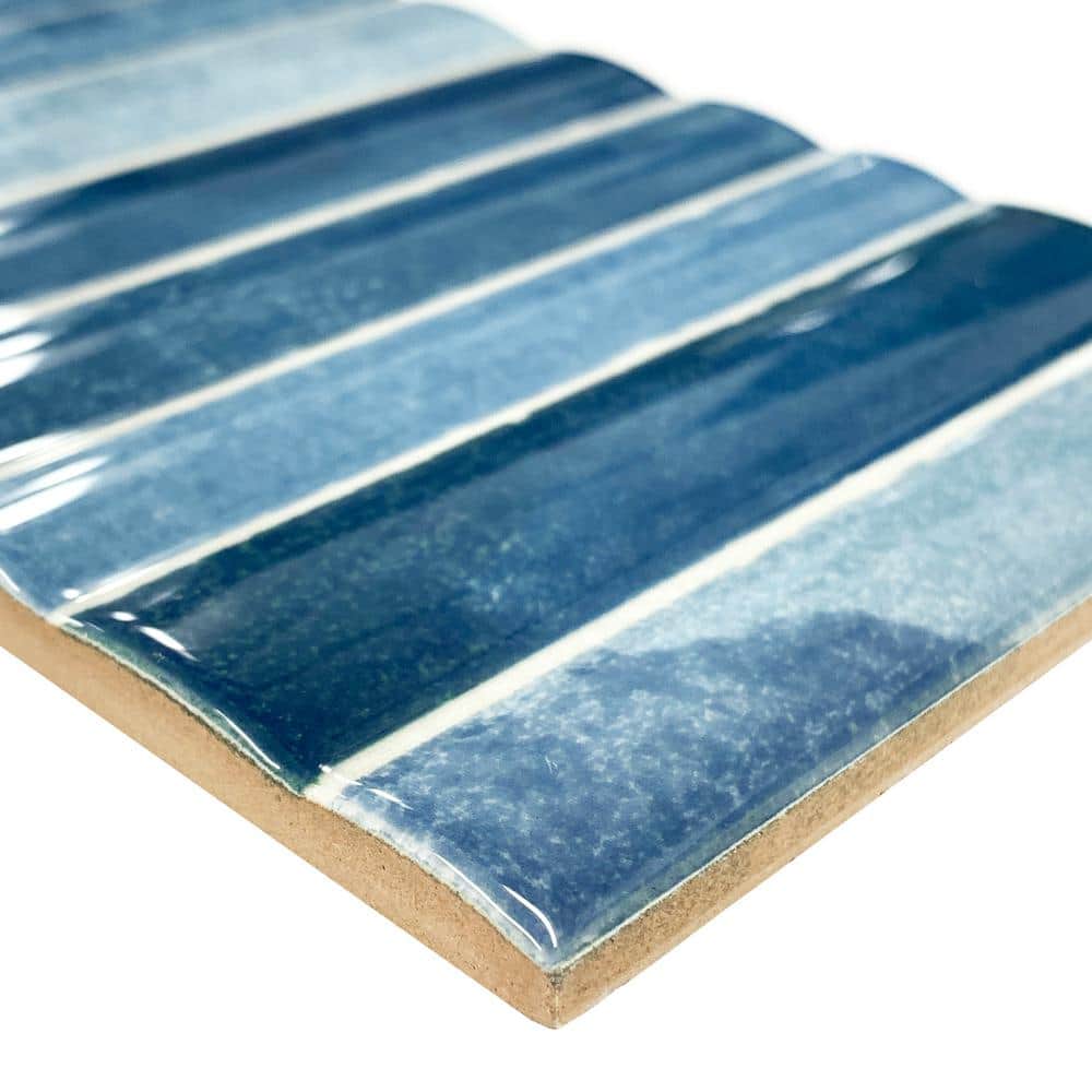 Colorido Blue Ceramic 4" x 12" Glossy Wall Tile