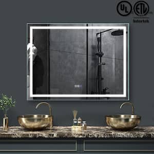 48 in. W x 36 in. H LED Light Single Frameless Bathroom Mirror Wall Mounted Anti-Fog Horizontal