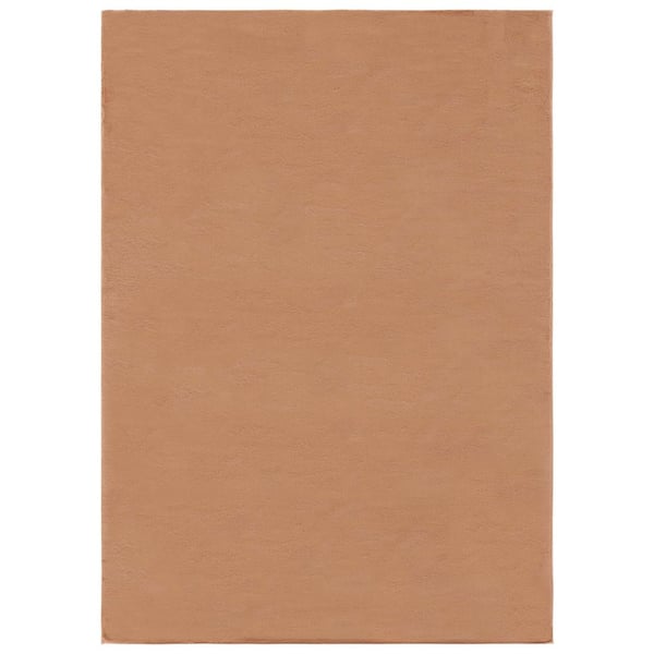 SAFAVIEH Faux Rabbit Fur Tan 5 ft. x 7 ft. Solid Flokati Area Rug