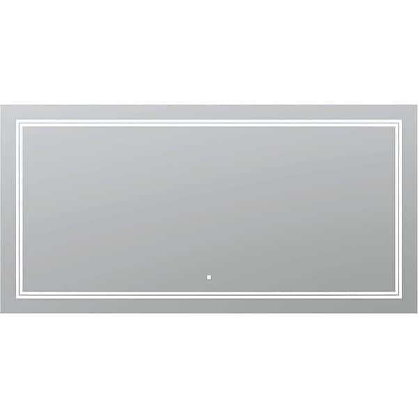 SOHO 96.00 in. W x 36.00 in. H Rectangular Frameless Wall Mount LED Light Bathroom Vanity Mirror with Mirror Defogger