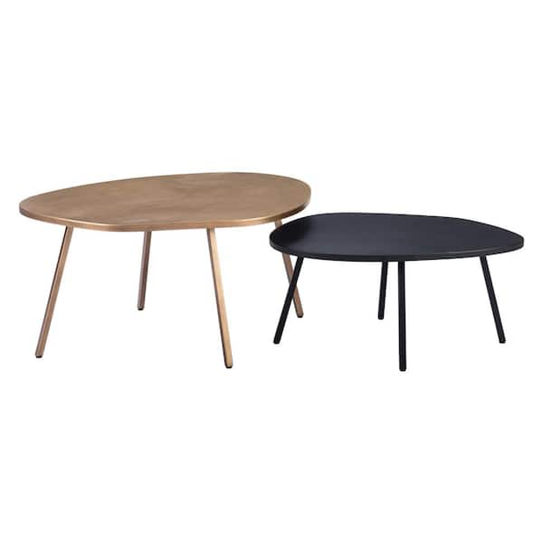 ZUO Castelo Collection 39.2 in. Brass Specialty Shape Metal top Coffee Table